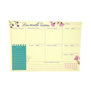 Планер тижневий "Квіти" 20х14,5 см.
