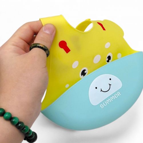 Слинявчик силіконовий (ЖОВТИЙ ЖИРАФ) - Зображення 2