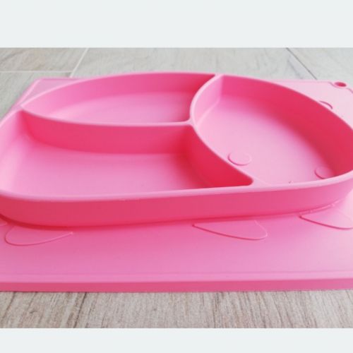 Силіконова тарілка-килимок Зая (РОЖЕВИЙ) - Зображення 2