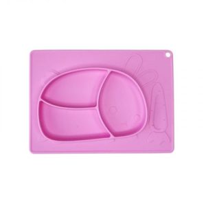 Силіконова тарілка-килимок Зая (РОЖЕВИЙ)