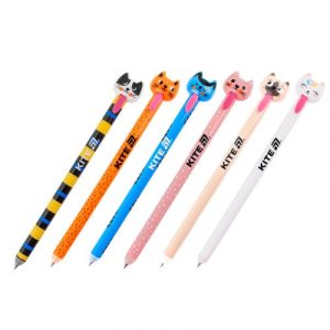 Ручка гелева автоматична «пиши-прай» Cats, синя