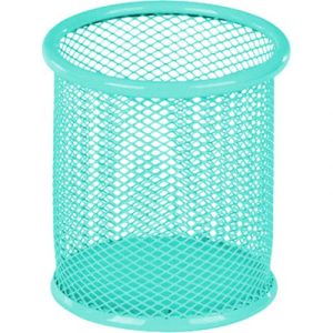 Підставка для ручок кругла 80х80х100мм, мет, бірюзова