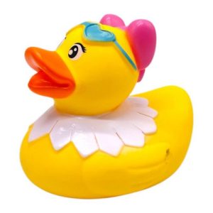 ІГРАШКА ДЛЯ ВАННИ, ГУМОВА "КАЧЕНЯ" (РОЖЕВИЙ БАНТ)