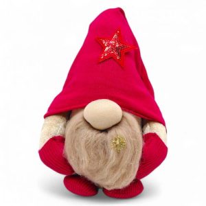 Мʼяка іграшка "Скандинавський гном" (Hand Made) висота 28 см, хлопчик (червоний) 25см