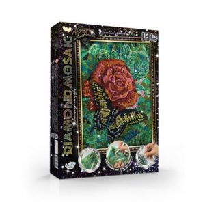 Алмазна живопис "DIAMOND MOSAIC", "Метелик на квіточці"