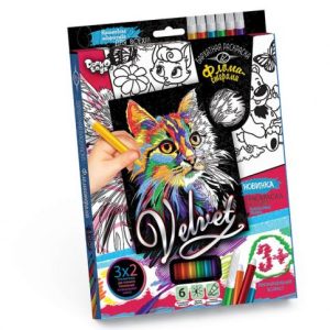 Набір креативної творчості "Оксамитова розфарбування фломастерами VELVET"