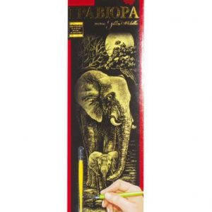 Гравюра "Golden Metallic: Слон" (B2)