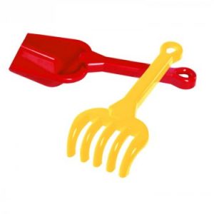 Набір "Лопатка та граблі" (червоний)