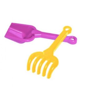 Набір "Лопатка та граблі" (рожевий)