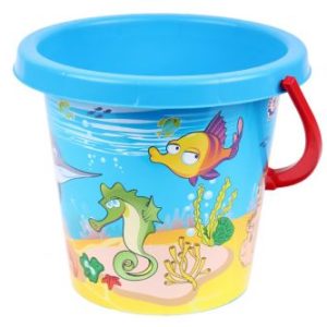 Відерце з барвистим малюнком (блакитне)