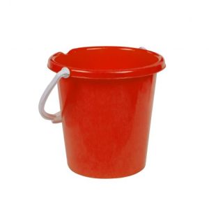 Відерце для піску, пластикове, з ручкою (червоне)