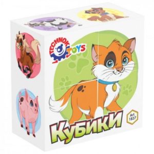 Кубики "Домашні тварини" (4 шт)