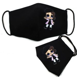 Багаторазова 4-х шарова захисна маска "Лялечка" розмір 3, 7-14 років, коричневий