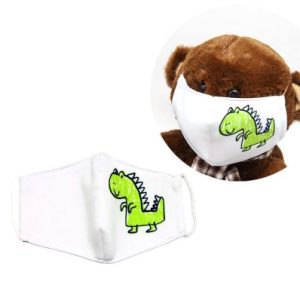Багаторазова 4-х шарова захисна маска "Динозавр" розмір 3, 7-14 років (зелений)