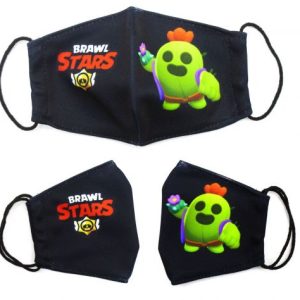 Багаторазова 4-х шарова захисна маска "BRAWL STARS Спайк" розмір 3, 7-14 років