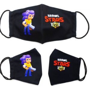 Багаторазова 4-х шарова захисна маска "BRAWL STARS Шеллі" розмір 3, 7-14 років