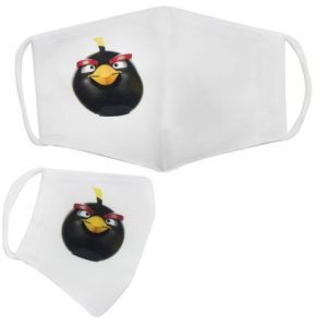 Багаторазова 4-х шарова захисна маска "Angry birds Бомб" розмір 3, 7-14 років