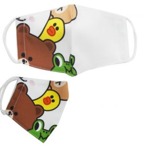 Багаторазова 4-х шарова захисна маска "Line Friends" розмір 3, 7-14 років