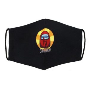 Багаторазова 4-х шарова захисна маска "Among Us SHHHHH!" розмір 3, 7-14 років