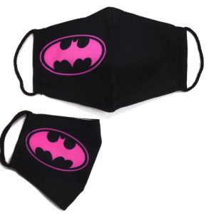 Багаторазова 4-х шарова захисна маска "Бетмен" розмір 3, 7-14 років, чорно-рожева