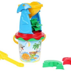 Пісочний набір "Млин 5" (млин, відерце, лопатка, сито, 2 пасочки)