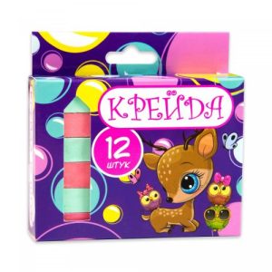 Крейда для малювання різнокольорова, 12 шт.