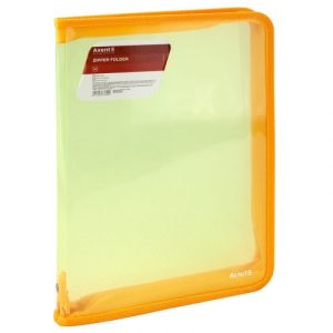 Папка обʼємна на блискавці А4, прозора жовта