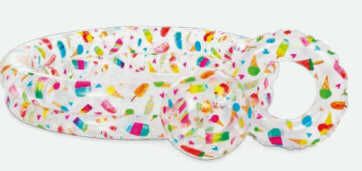 Басейн "Зірки" Коло, дитяче, 2 кільця, кольоровий з набором, розміром 122х25см, 150л, від 2-х років