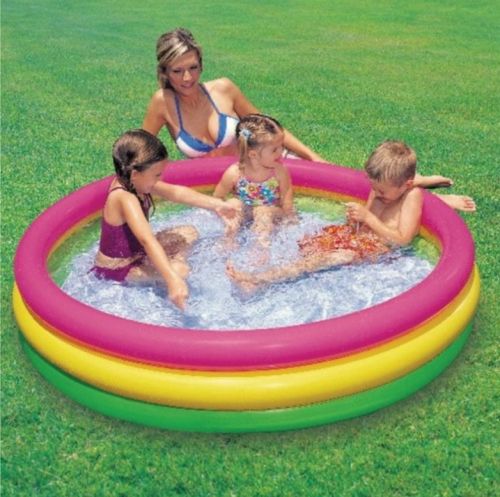 Басейн "Веселка" 3 кільця, розміром 114х25см, обсяг: 136л, вага: 1,2 кг, від 3 до 6 років