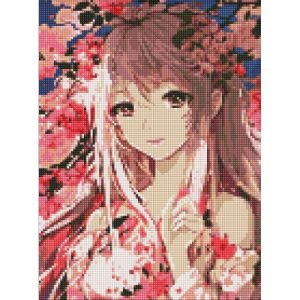 Алмазна мозаїка "Аніме. Весняний настрій" 30х40 см