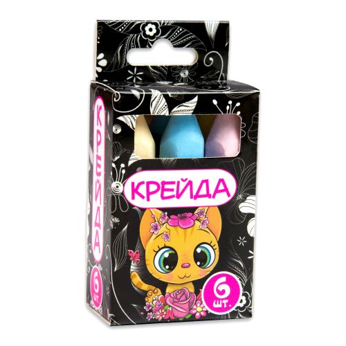 Крейда "Олівець", різнокольорова, 6 штук