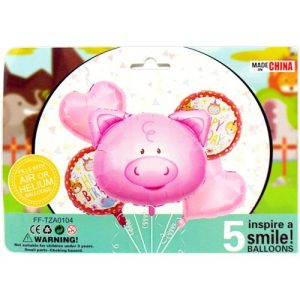 Набір кульок фольгованих "Свинка", 5 шт