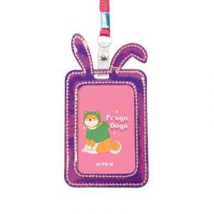 Бейдж "Bunny" з голографічним ефектом (малиновий)