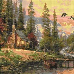 Алмазна мозаїка "Мисливський будиночок" 40х50 см