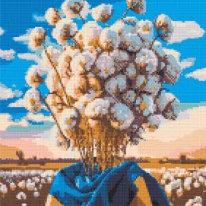 Алмазна мозаїка "Букет бавовни" 40х50 см