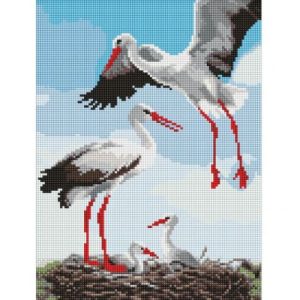 Алмазна мозаїка "Родина лелек" 30х40 см