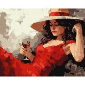 Картина по номерах "Дiвчина в капелюсі" 40х50 см