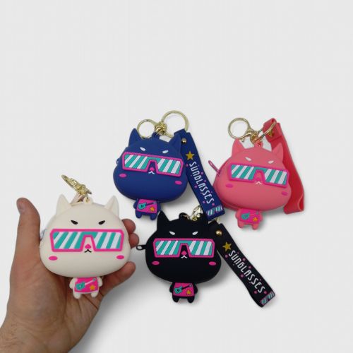 Гаманець-монетниця, силіконовий, "Котик", синій