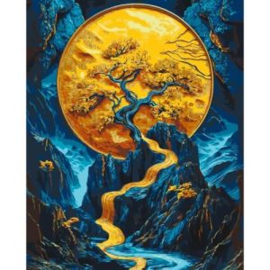 Картина по номерах з фарбами металік "Чарівне дерево" 40х50 см
