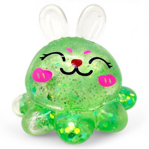 Антистрес жуйка-тягучка "Заєць-восьминіг" (зелений)