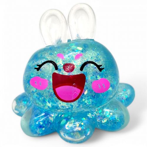 Антистрес жуйка-тягучка "Заєць-восьминіг" (блакитний)