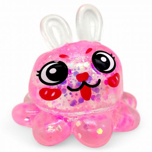 Антистрес жуйка-тягучка "Заєць-восьминіг" (рожевий)