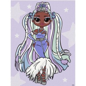Картина за номерами зі стразами "L.O.L. Surprise! O.M.G. Fashion show Lady Braids" 30х40 см