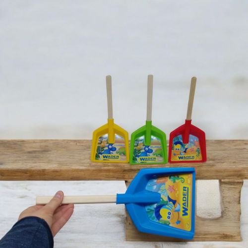 Лопатка коротка, з деревʼяною ручкою, 37 см (жовта)