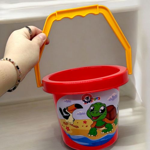 Набір пісочний "Розумний малюк" (відерце, кришка, пасочки, граблі, лопатка)