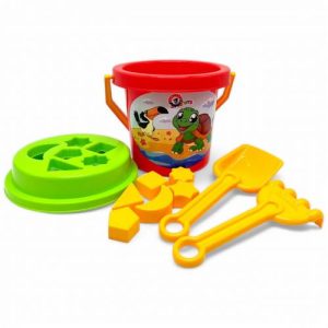 Набір пісочний "Розумний малюк" (відерце, кришка, пасочки, граблі, лопатка)