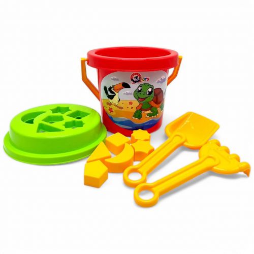 Набір пісочний "Розумний малюк" (відерце, кришка, пасочки, граблі, лопатка)