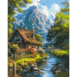 Картина по номерах "Тихе гірське життя" 40х50 см