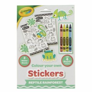 Розмальовки-наліпки "Рептилії в тропічному лісі" з олівцями
