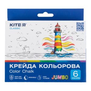 Крейда кольорова Jumbo, 6 кол. Kite Classic